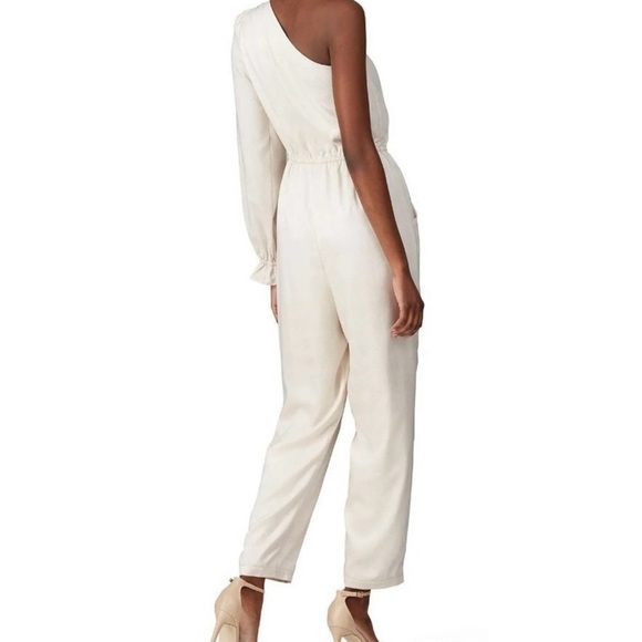 Love Whit Chic One-Shoulder White Jumpsuit Size 12 - Picture 2 of 12